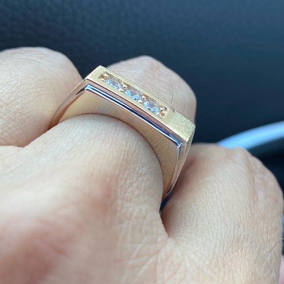 8mm Mens Engagement Ring Solid 14k Yellow Gold - Picture 14 of 15